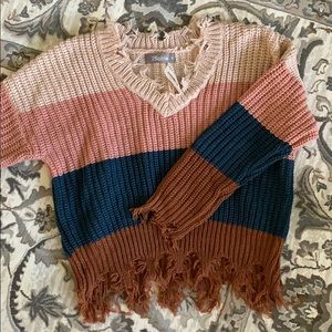 COPY - 2Sable Frayed Sweater